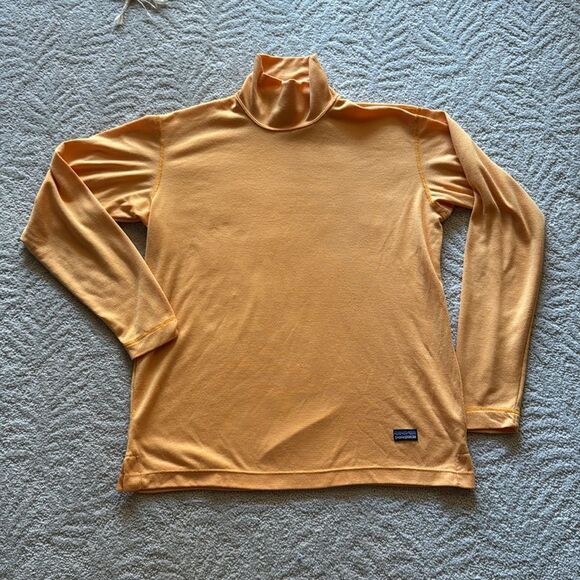 Vintage Patagonia Men's Turtleneck Sweater in Orange made in USA - Picture 7 of 11